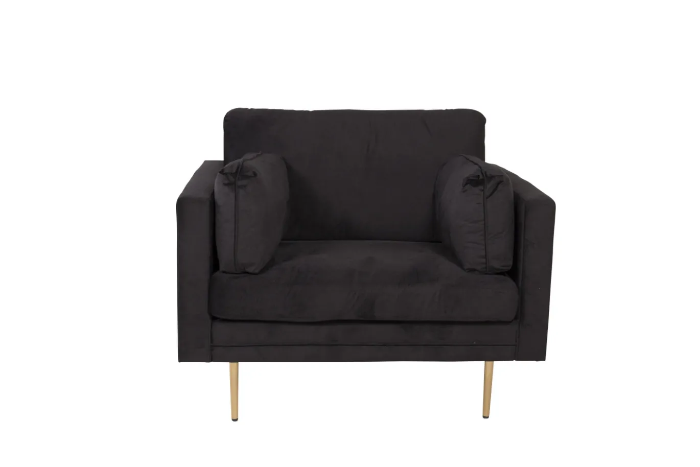 Fjôrd Fauteuil Boom Velvet Zwart & Gouden Onderstel