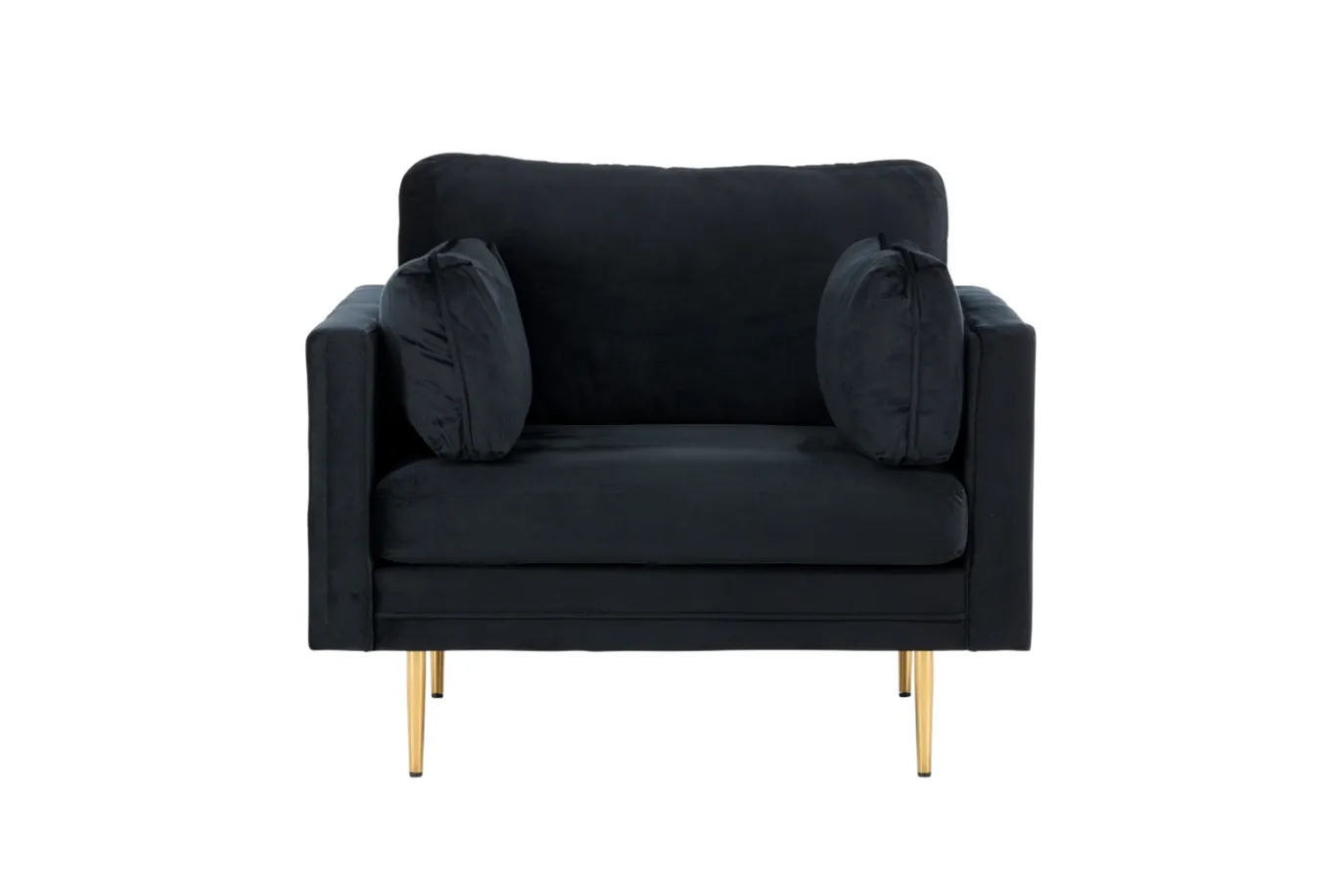 Fjôrd Fauteuil Boom Velvet Zwart & Gouden Onderstel