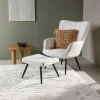 Fjôrd Fauteuil Como Ottoman Wit Boucle