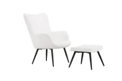 Fjôrd Fauteuil Como Ottoman Wit Boucle