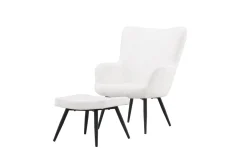 Fjôrd Fauteuil Como Ottoman Wit Boucle