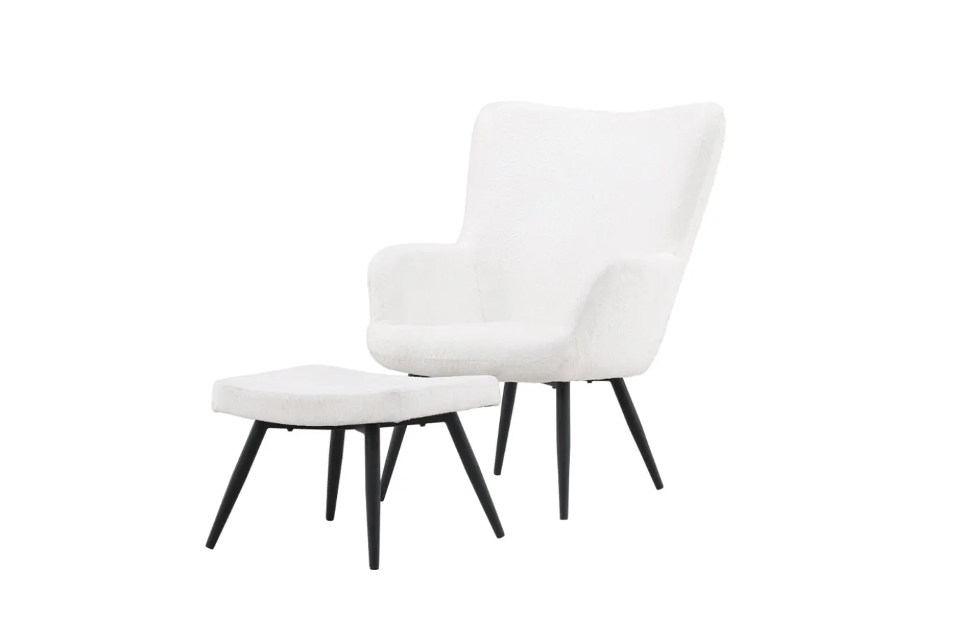 Fjôrd Fauteuil Como Ottoman Wit Boucle
