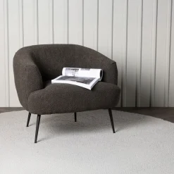 Fjôrd Fauteuil Derry Donkergrijs Bouclé