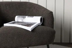 Fjôrd Fauteuil Derry Donkergrijs Bouclé