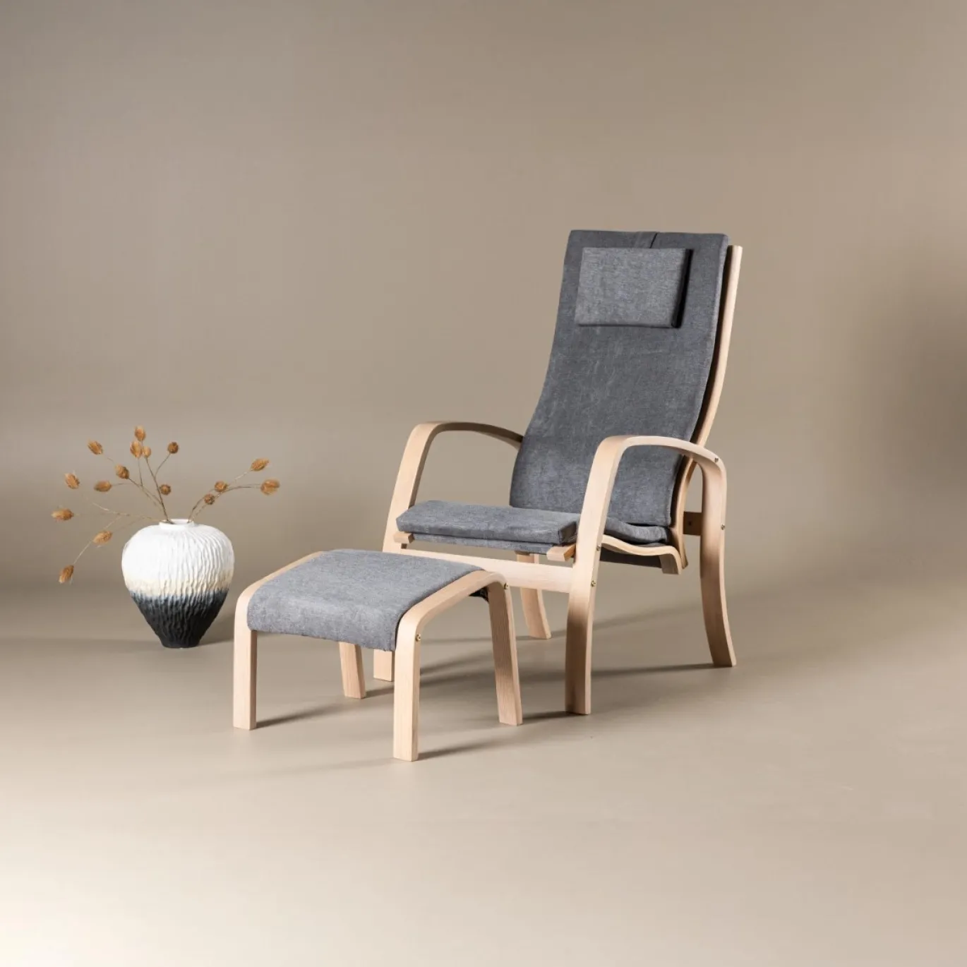 Fjôrd Fauteuil Grötö Eiken Fineer Donkergrijs