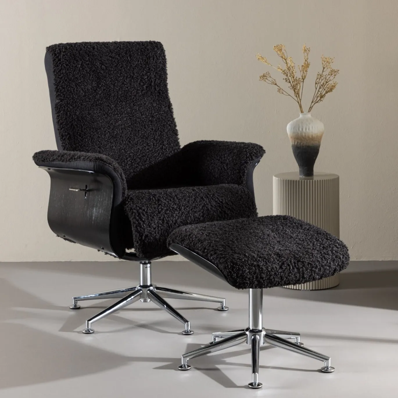 Fjôrd Fauteuil Hagön Donkergrijs/Zwart