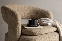 Fjôrd Fauteuil Laurel Zwart/Bruin Boucle