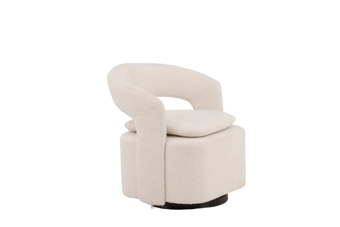 Fjôrd Fauteuil Laurel Zwart/Wit Boucle