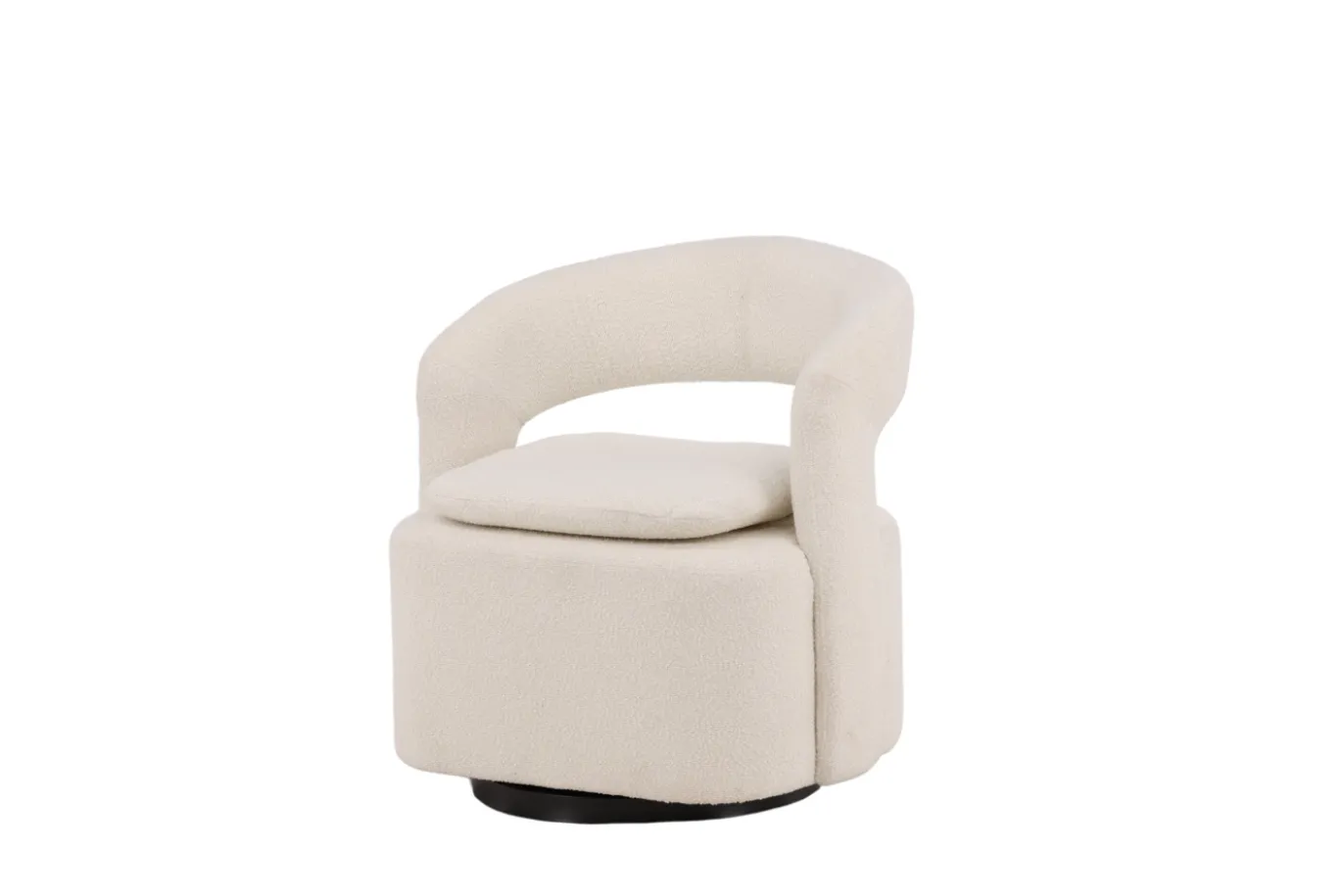 Fjôrd Fauteuil Laurel Zwart/Wit Boucle