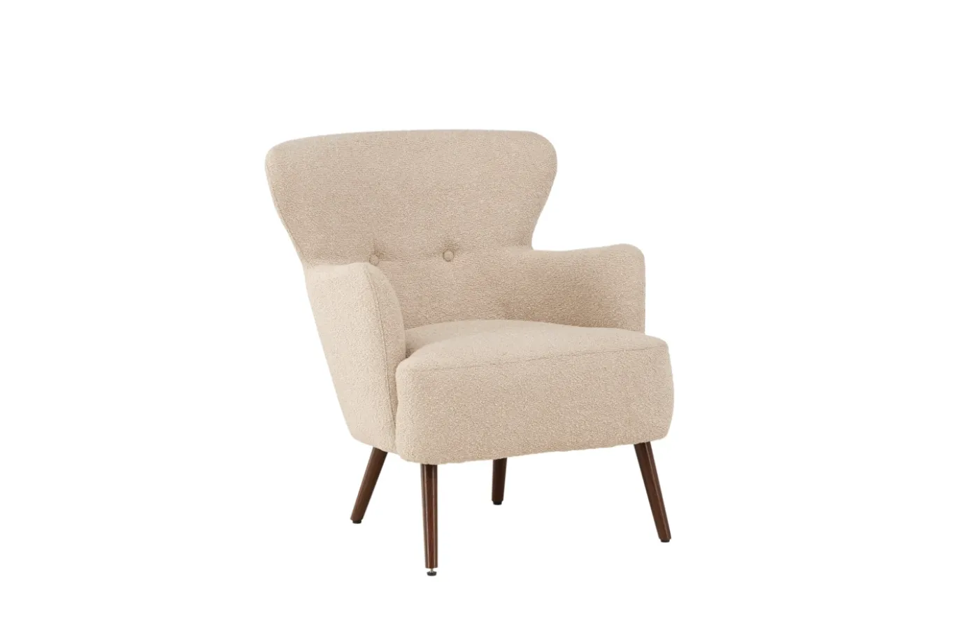 Fjôrd Fauteuil Lincoln Walnoot Beige Boucle