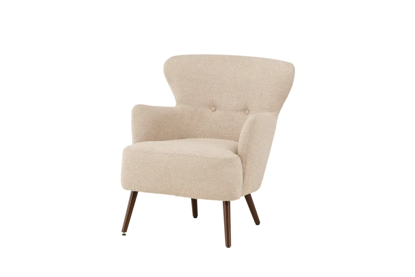 Fjôrd Fauteuil Lincoln Walnoot Beige Boucle