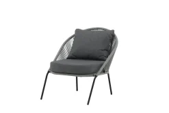 Fjôrd Fauteuil Lindos Zwart Alu Touw Grijs