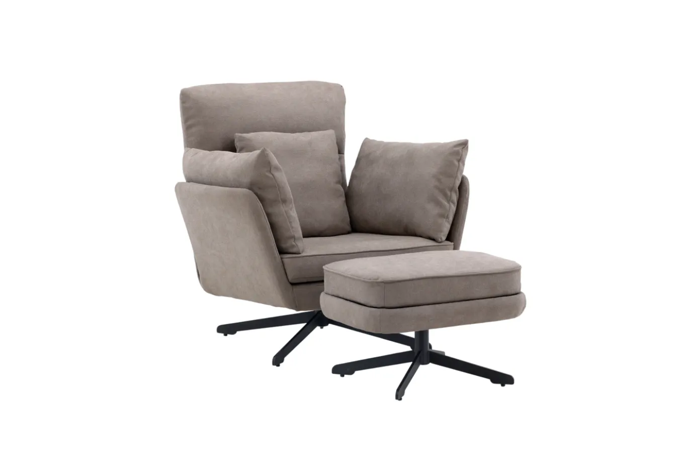Fjôrd Fauteuil Madrid Zwart/Grijs Boucle