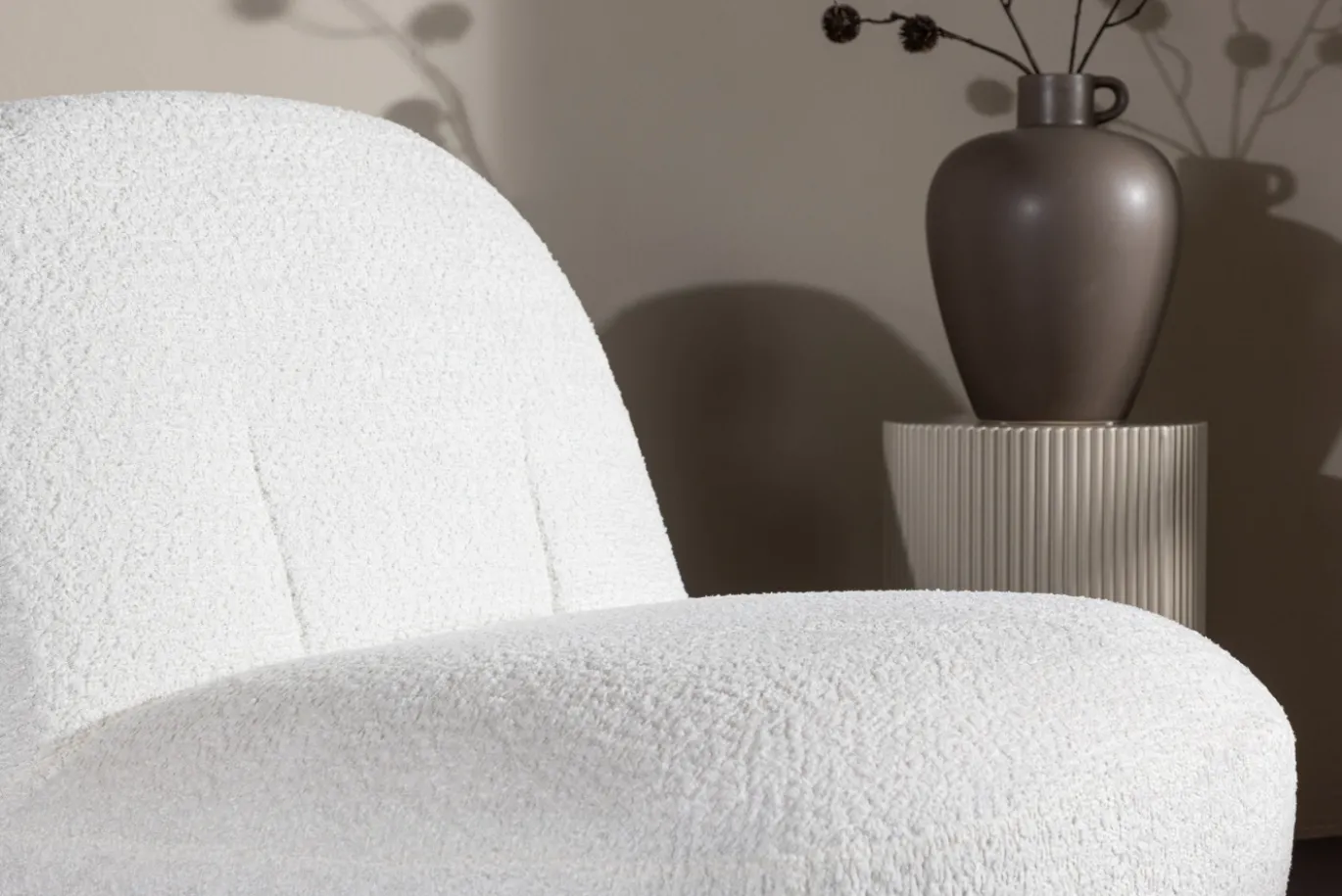 Fjôrd Fauteuil Mahla Wit Bouclé
