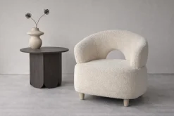 Fjôrd Fauteuil Moglas Nature Wit Bouclé