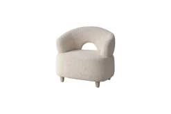 Fjôrd Fauteuil Moglas Nature Wit Bouclé