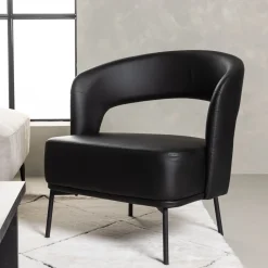 Fjôrd Fauteuil Mundo Zwart Kunstleer