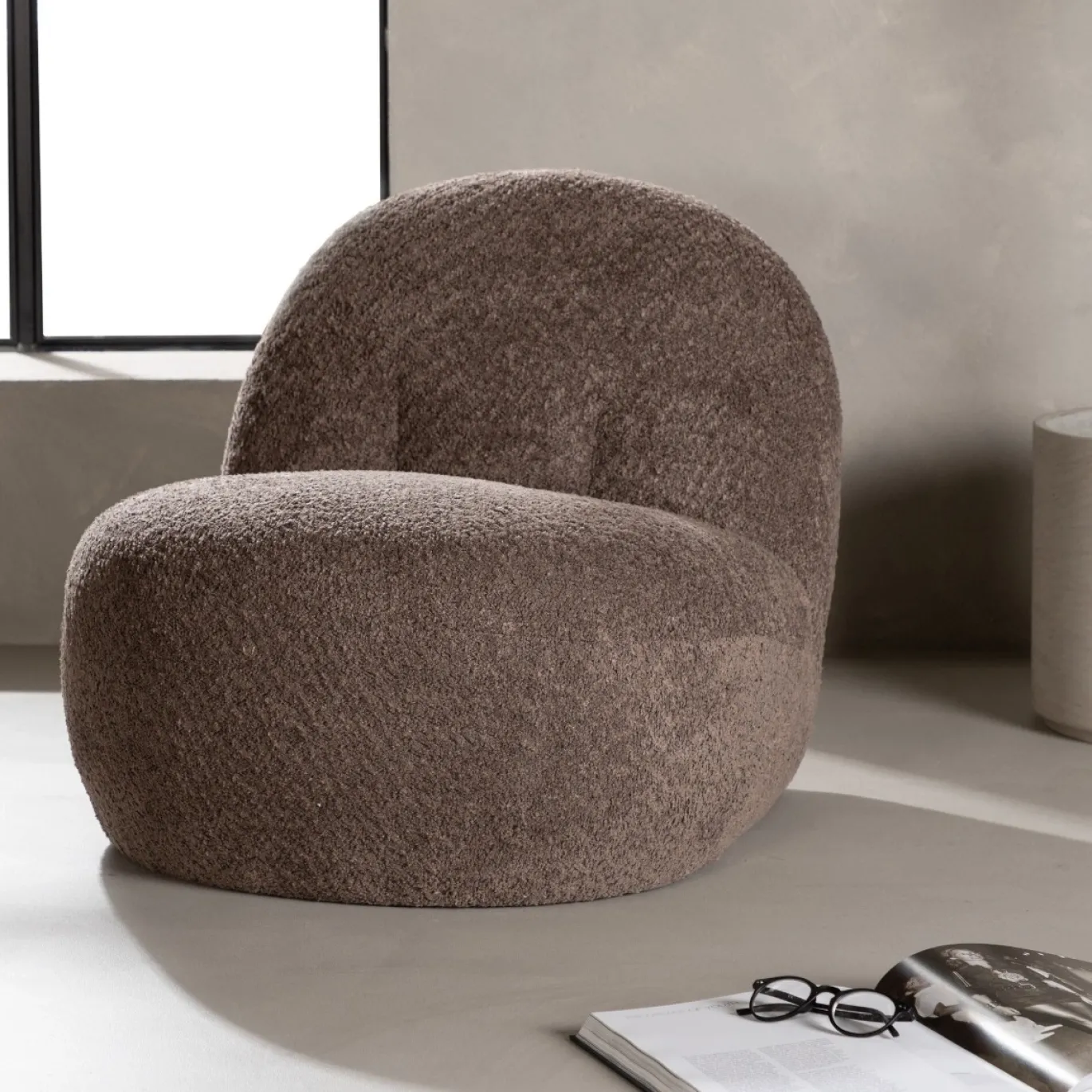 Fjôrd Fauteuil Omaha Bruin Bouclé