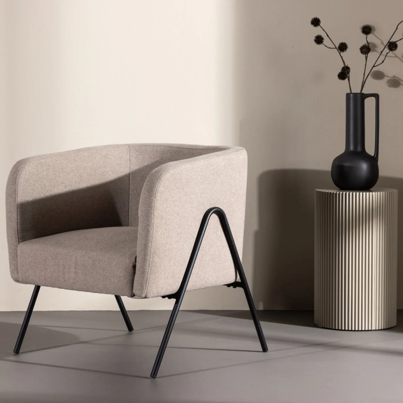 Fjôrd Fauteuil Rika Beige/Zwart