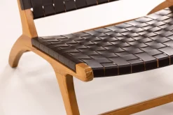 Fjôrd Fauteuil Rike Bruin Teak/PU