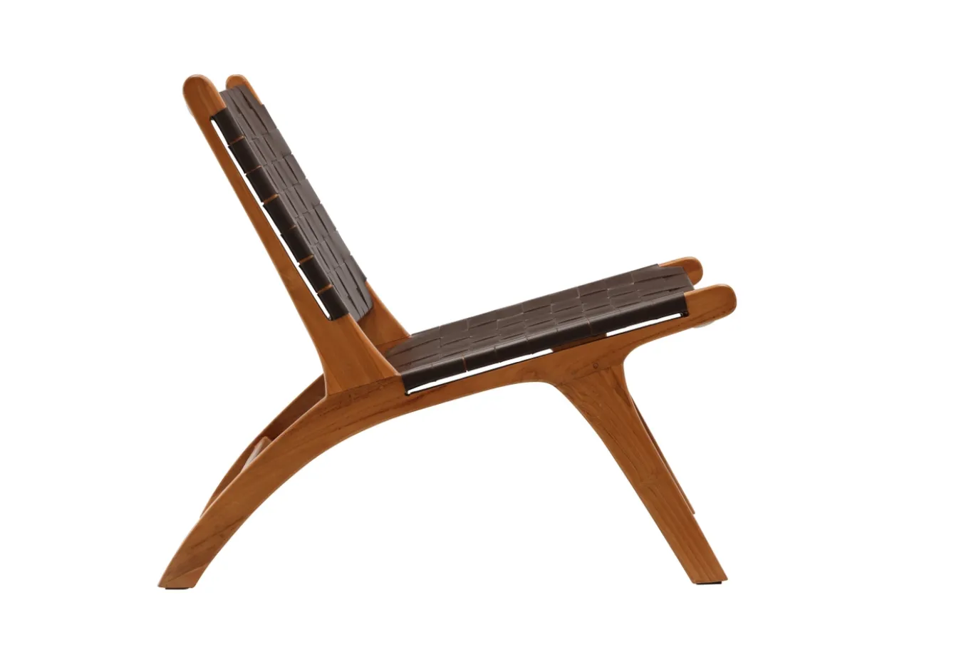 Fjôrd Fauteuil Rike Bruin Teak/PU