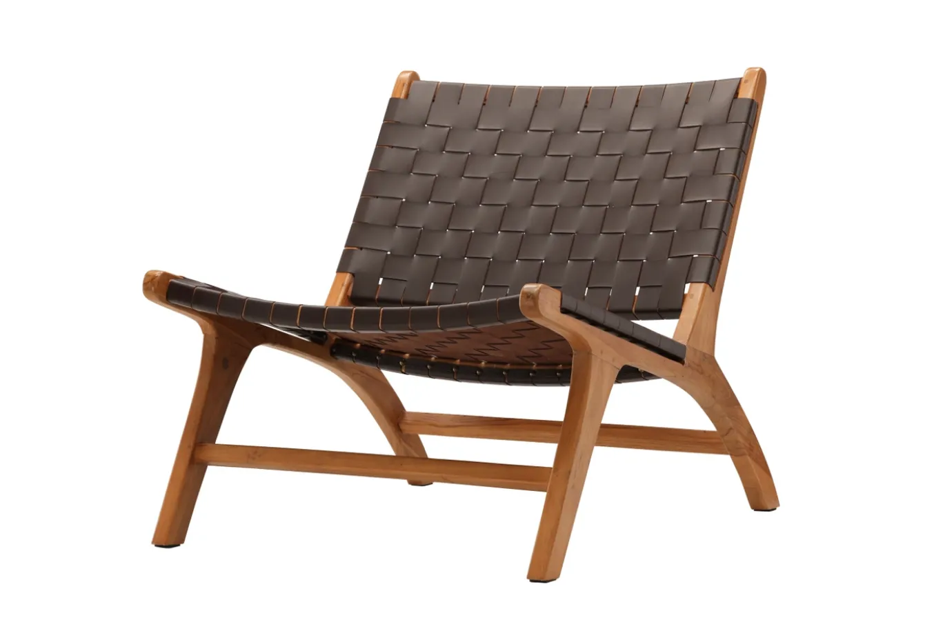 Fjôrd Fauteuil Rike Bruin Teak/PU
