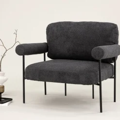 Fjôrd Fauteuil Tillberga x Josefin Lustig Donkergrijs Bouclé