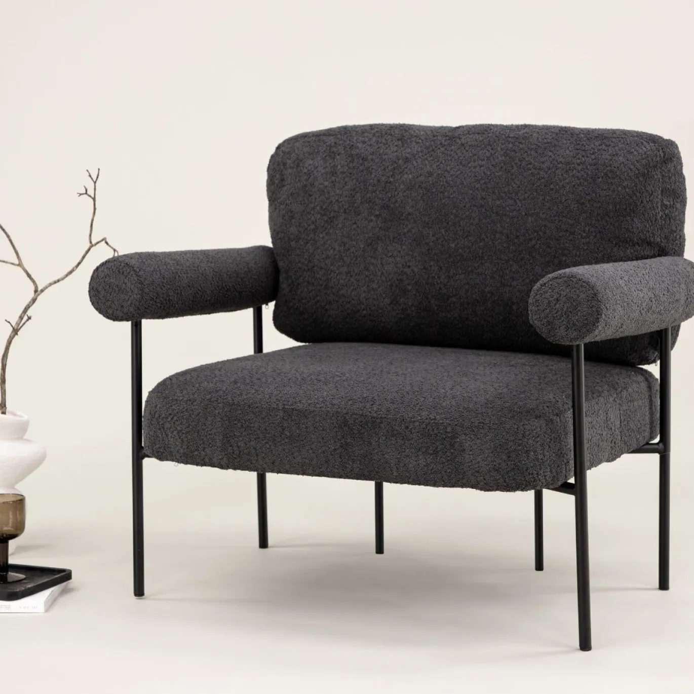 Fjôrd Fauteuil Tillberga x Josefin Lustig Donkergrijs Bouclé