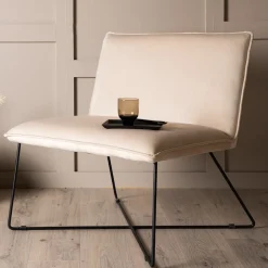 Fjôrd Fauteuil X-lounge Zwart/Off White Velvet