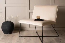 Fjôrd Fauteuil X-lounge Zwart/Off White Velvet