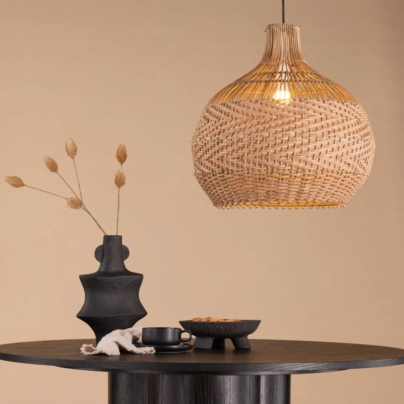 Fjôrd Hanglamp Bastia Naturel Naturel Rotan