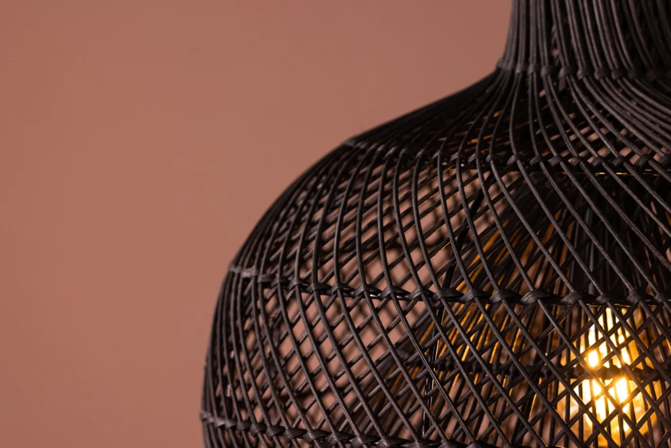 Fjôrd Hanglamp Laroche Zwart Rotan