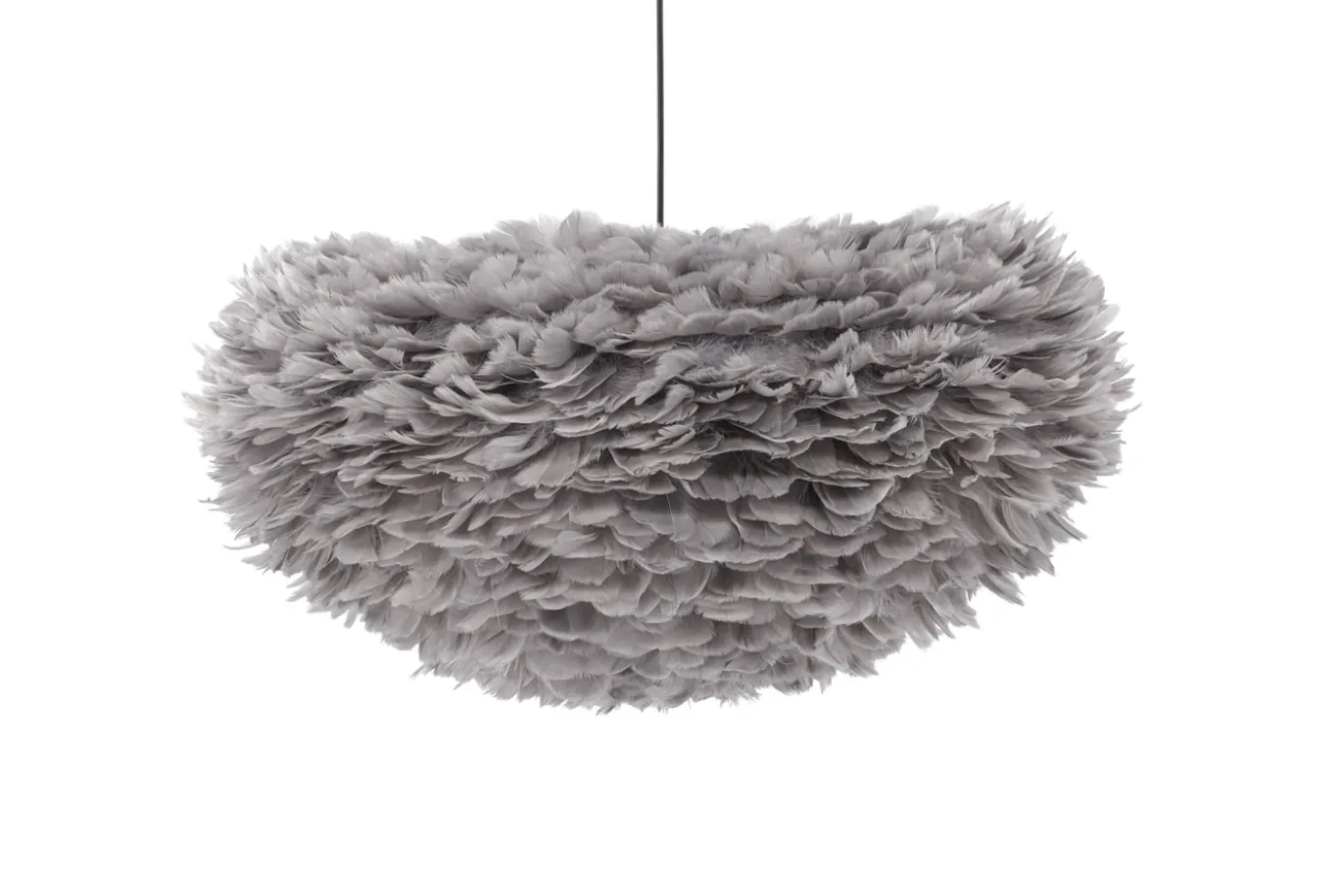 Fjôrd Hanglamp Nicola 75x75cm Zwart/Grijs Veren