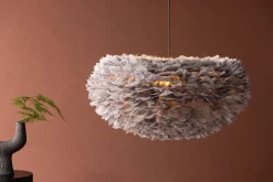 Fjôrd Hanglamp Nicola 75x75cm Zwart/Grijs Veren