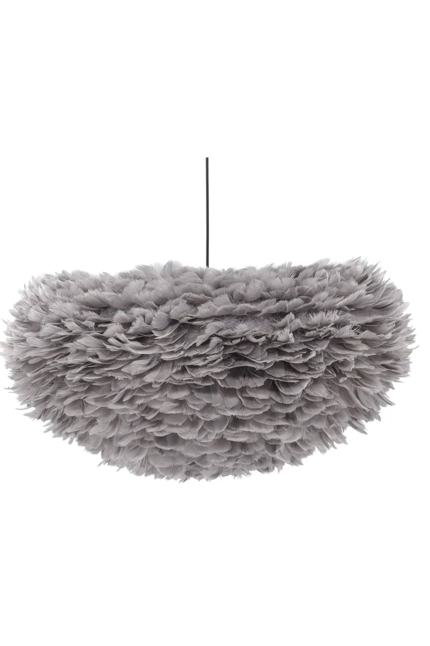 Fjôrd Hanglamp Nicola 75x75cm Zwart/Grijs Veren