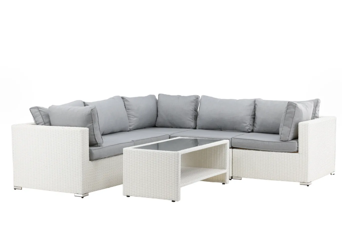 Fjôrd Hoekbankset Amazon Set 3+2+1 Wit/Grijs