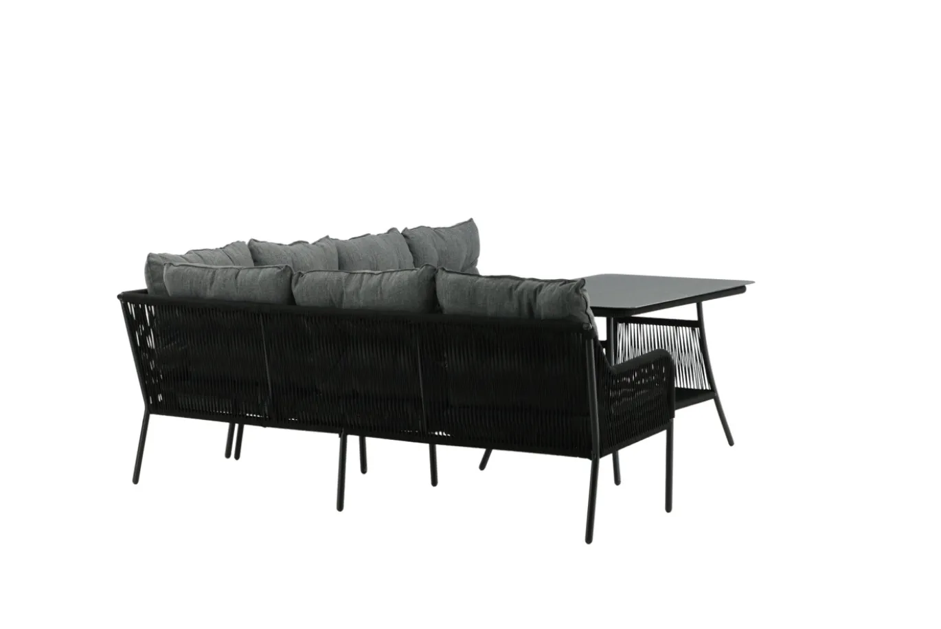 Fjôrd Hoekbankset Berlin Set Met Touw Zwart/Grijs