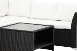 Fjôrd Hoekbankset Haiti Wicker Zwart/Wit