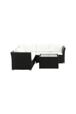 Fjôrd Hoekbankset Haiti Wicker Zwart/Wit