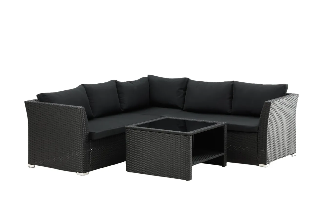 Fjôrd Hoekbankset Haiti Wicker Zwart