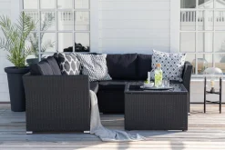 Fjôrd Hoekbankset Haiti Wicker Zwart