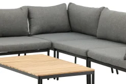 Fjôrd Hoekbankset Nettan Zwart Staal Grijs Teak