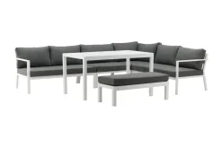 Fjôrd Hoekbankset Ramos Wit/Grijs Aluminium