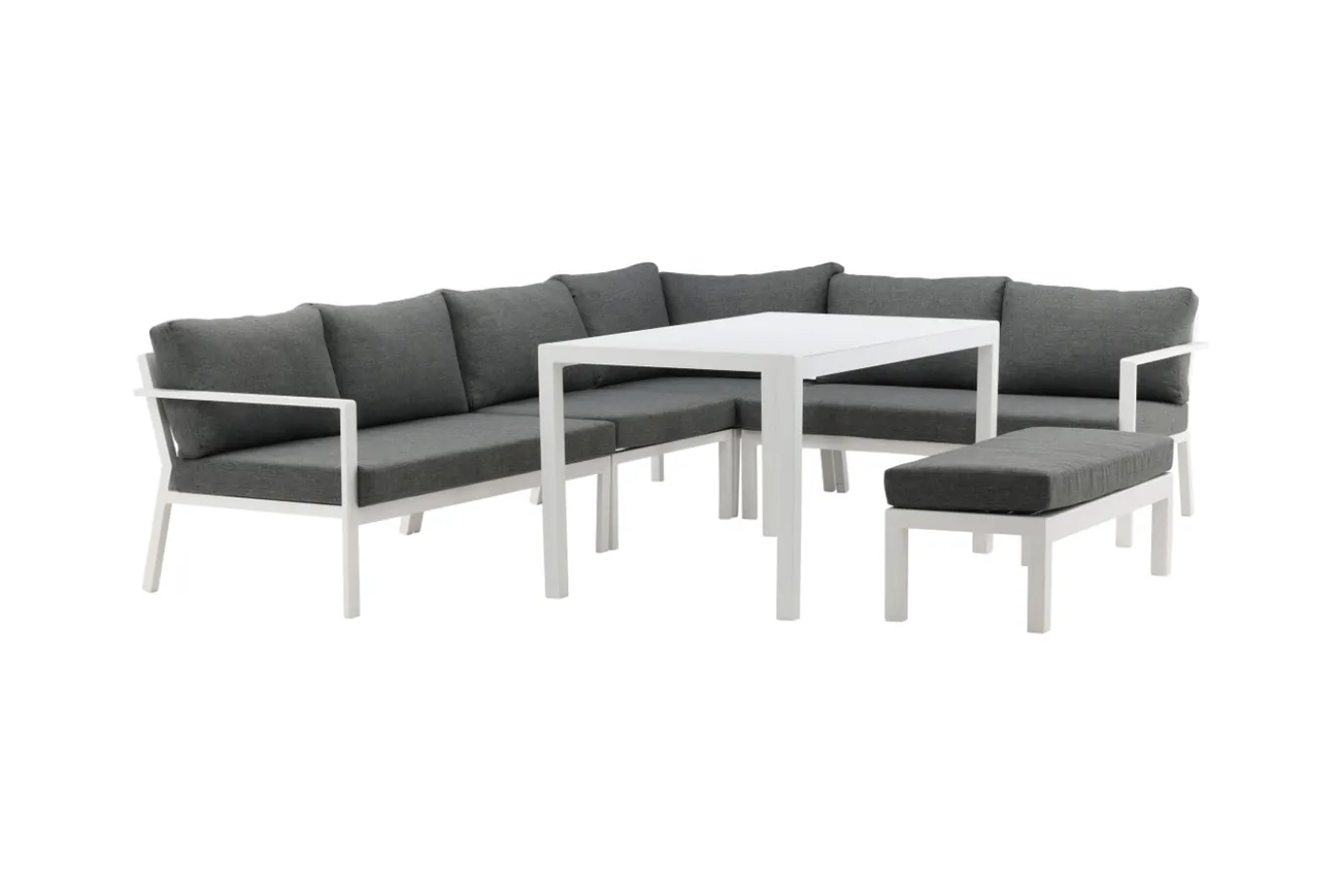 Fjôrd Hoekbankset Ramos Wit/Grijs Aluminium
