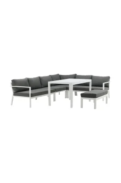 Fjôrd Hoekbankset Ramos Wit/Grijs Aluminium