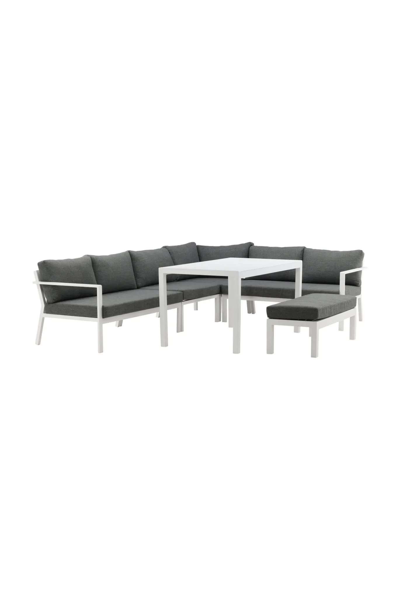 Fjôrd Hoekbankset Ramos Wit/Grijs Aluminium