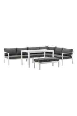Fjôrd Hoekbankset Ramos Wit/Grijs Aluminium