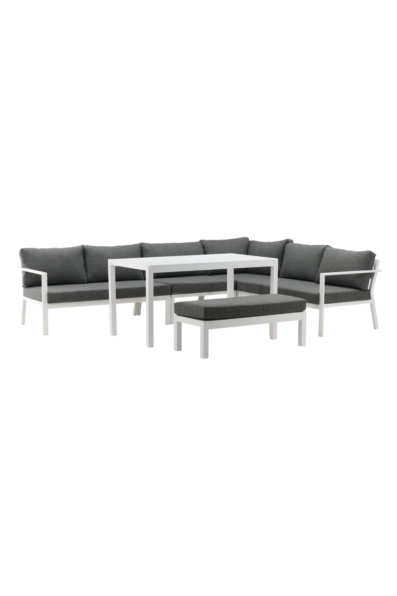 Fjôrd Hoekbankset Ramos Wit/Grijs Aluminium