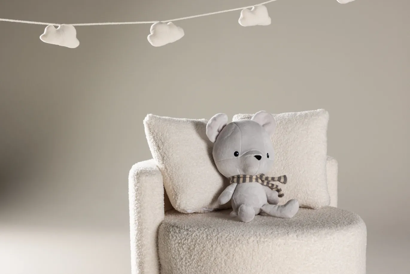 Fjôrd Kinderstoel Kelso 2-zits Wit Teddy Fsc