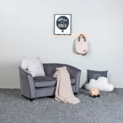 Fjôrd Kinderstoel Måna Donkergrijs Velvet
